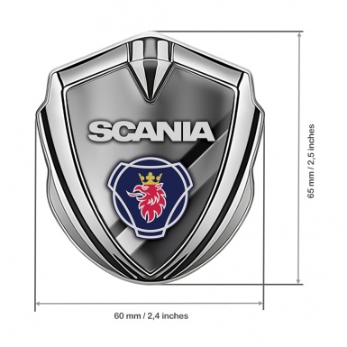 Scania Bodyside Emblem Self Adhesive Silver Polished Metal Griffin Logo