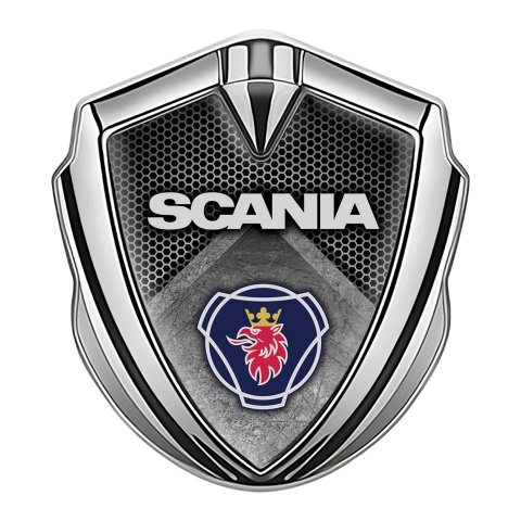 Scania Metal Emblem Self Adhesive Silver Stone Slab Griffin Logo