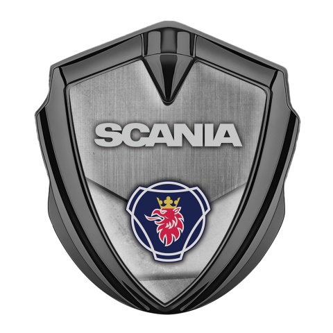 Scania Fender Emblem Badge Graphite Gravel Texture Blue Griffin Logo