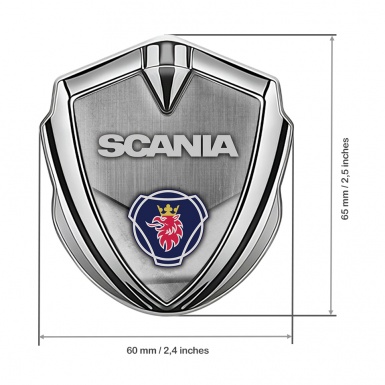 Scania  Fender Emblem Badge Silver Gravel Texture Blue Griffin Logo