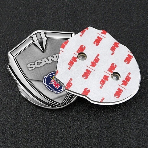 Scania  Fender Emblem Badge Silver Gravel Texture Blue Griffin Logo