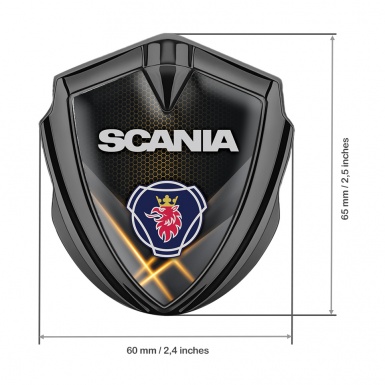 Scania Domed Emblem Graphite Orange Hex Effect Griffin Symbol Design