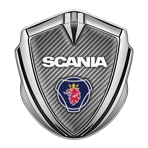 Scania Metal Emblem Self Adhesive Silver Light Carbon Blue Griffin Logo