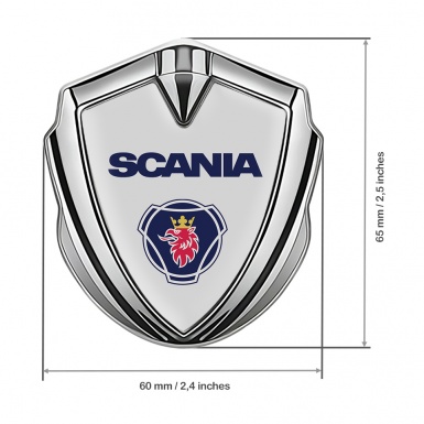 Scania Emblem Trunk Badge Silver Grey Background Griffin Edition