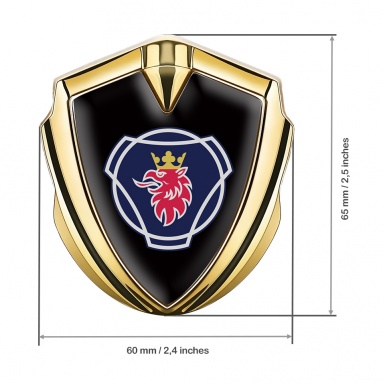 Scania Emblem Ornament Gold Black Background Griffin Logo Design