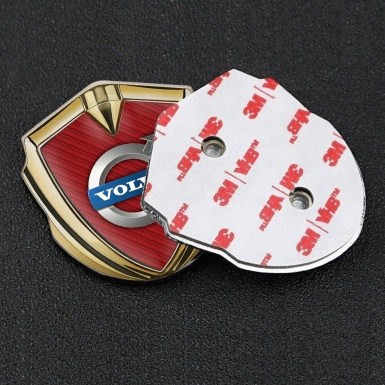 Volvo Bodyside Domed Emblem Gold Red Carbon Metallic Logo Design