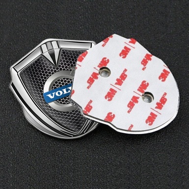 Volvo Emblem Badge Self Adhesive Silver Dark Grate Metallic Logo Design