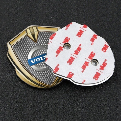 Volvo Emblem Fender Badge Gold Light Carbon Metallic Logo Edition