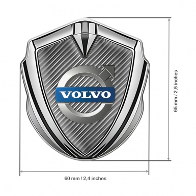 Volvo Emblem Fender Badge Silver Light Carbon Metallic Logo Edition