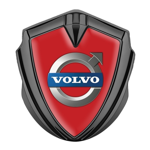 Volvo Fender Emblem Badge Graphite Red Base Metallic Logo Edition