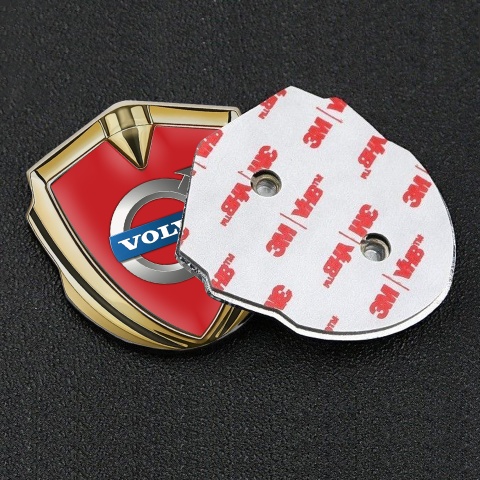 Volvo Fender Emblem Badge Gold Red Base Metallic Logo Edition