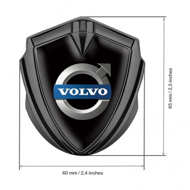 Volvo Emblem Self Adhesive Graphite Black Background Polished Logo Design