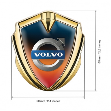Volvo Emblem Badge Gold Color Gradient Polished Logo Edition