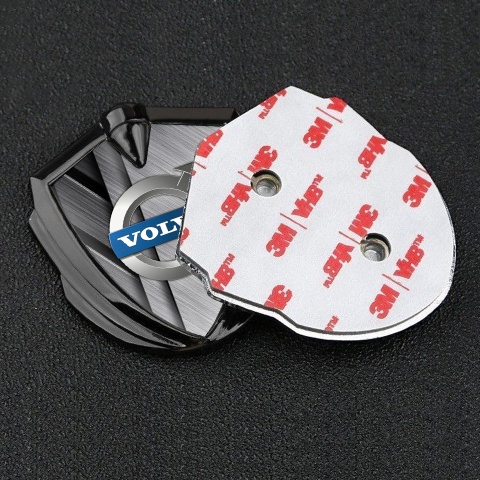 Volvo Domed Emblem Graphite Brushed Steel Polished Logo Variant