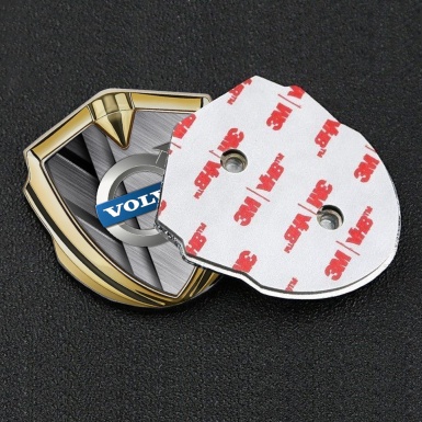 Volvo Domed Emblem Gold Brushed Steel Polished Logo Variant