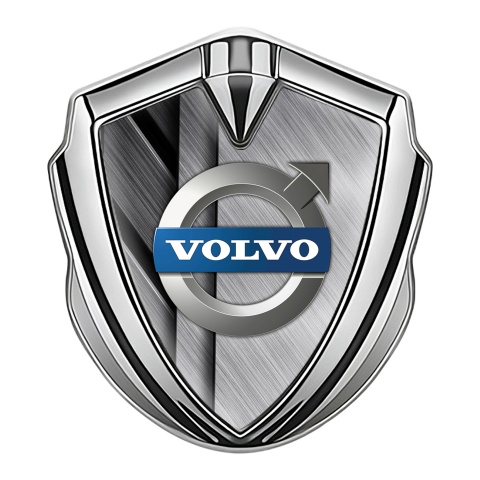 Volvo Domed Emblem Silver Brushed Steel Polished Logo Variant