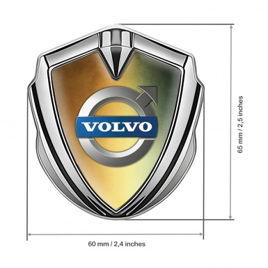 Volvo Emblem Ornament Silver Color Gradient Polished Logo Edition