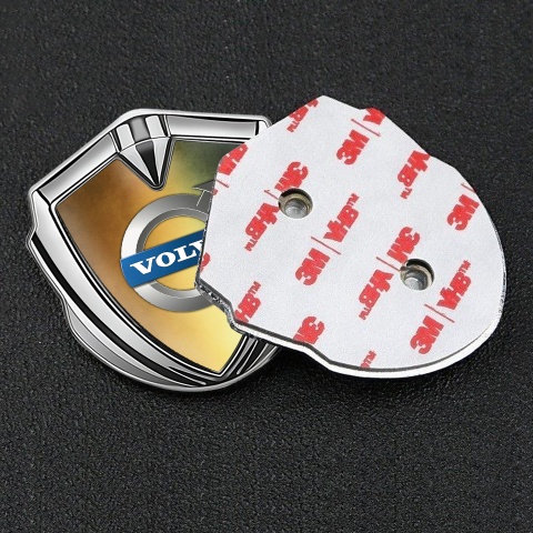 Volvo Emblem Ornament Silver Color Gradient Polished Logo Edition