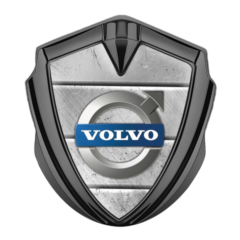 Volvo Bodyside Domed Emblem Graphite Rough Stone Metallic Logo Design