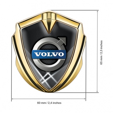 Volvo Emblem Fender Badge Gold White Hex Metallic Logo Edition