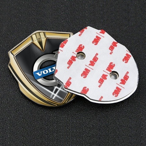Volvo Emblem Fender Badge Gold White Hex Metallic Logo Edition