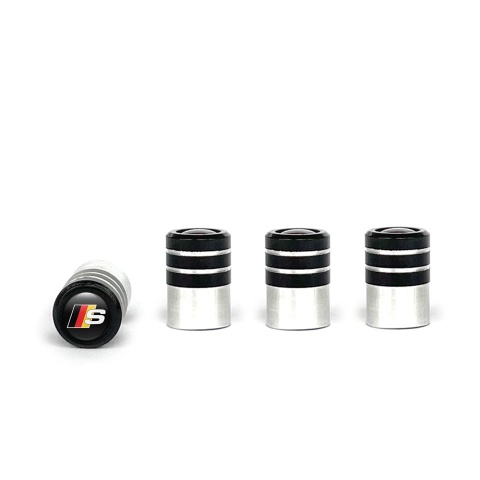 Audi S Valve Caps 4 pcs Black Silicone Sticker