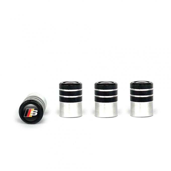 Audi S Valve Caps 4 pcs Black Silicone Sticker