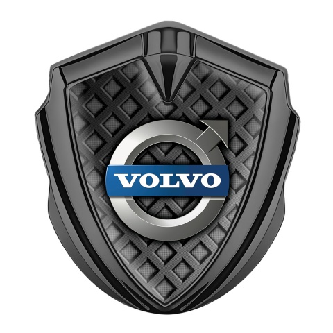 Volvo Metal Emblem Self Adhesive Graphite Dark Squares Polished Logo