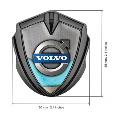 Volvo Fender Emblem Badge Graphite Turquoise Element Metallic Logo Design