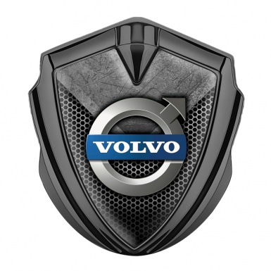 Volvo Emblem Self Adhesive Graphite Rough Stone Metallic Logo Edition