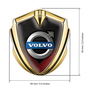 Volvo Emblem Badge Gold Red Element Metallic Logo Motif