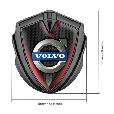 Volvo Domed Emblem Graphite Crimson Frame Polished Logo Design