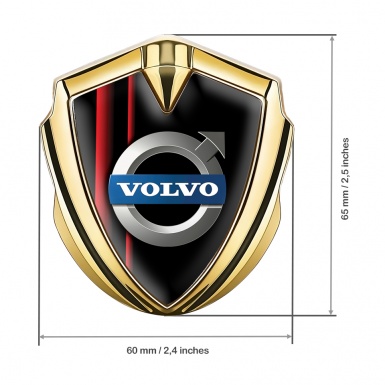 Volvo Emblem Ornament Gold Crimson Stripes Metallic Motif Edition