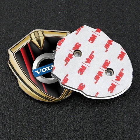 Volvo Emblem Ornament Gold Crimson Stripes Metallic Motif Edition