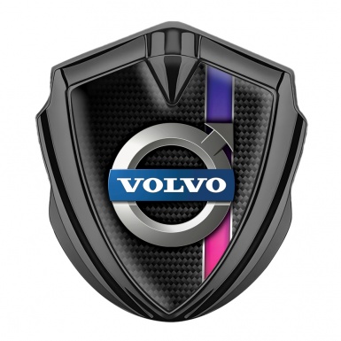 Volvo Bodyside Domed Emblem Graphite Black Carbon Purple Stripe Edition
