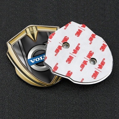 Volvo Emblem Car Badge Gold Black Metallic Frame Polished Logo Design