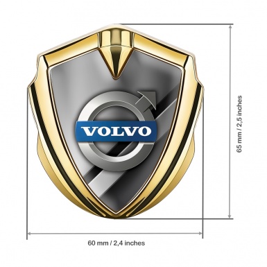 Volvo Bodyside Emblem Self Adhesive Gold Polished Metal Plate Design