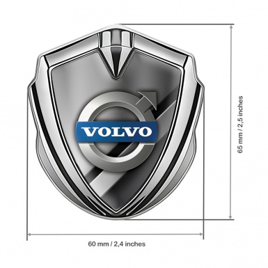 Volvo Bodyside Emblem Self Adhesive Silver Polished Metal Plate Design