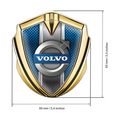 Volvo Metal Domed Emblem Gold Matte Frame Polished Logo Design