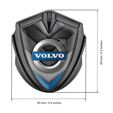 Volvo Badge Self Adhesive Graphite Blue Element Metallic Logo Design