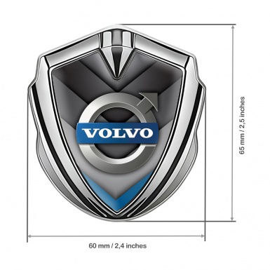 Volvo Badge Self Adhesive Silver Blue Element Metallic Logo Design