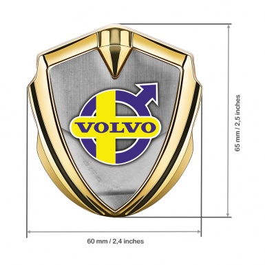 Volvo Emblem Ornament Gold Gravel Texture Yellow Purple Edition
