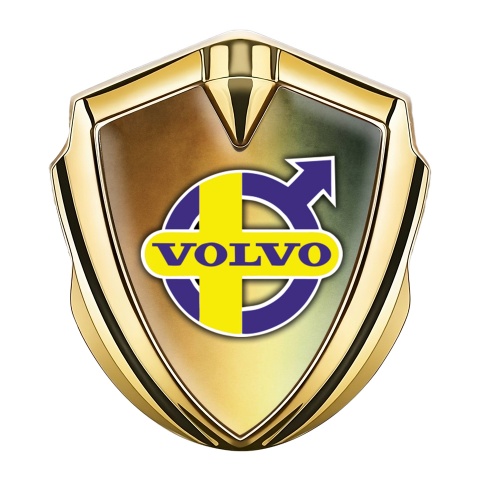 Volvo Bodyside Domed Emblem Gold Copper Gradient Yellow Purple Motif