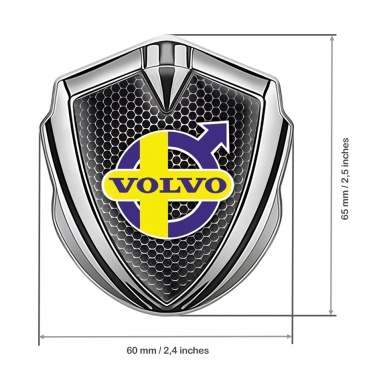 Volvo Badge Self Adhesive Silver Dark Grate Yellow Purple Edition