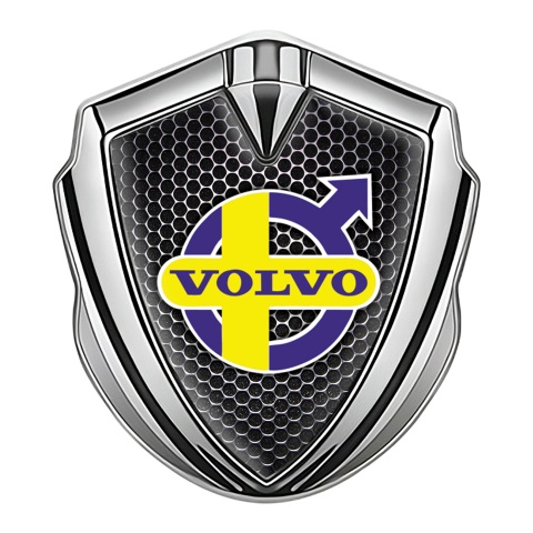 Volvo Badge Self Adhesive Silver Dark Grate Yellow Purple Edition