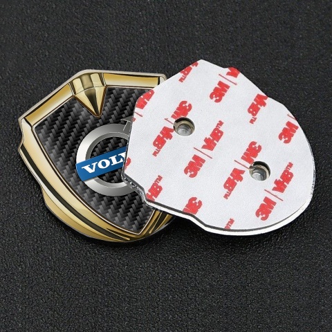 Volvo Emblem Fender Badge Gold Black Carbon Classic Polished Logo