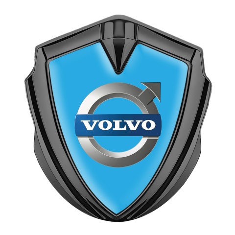 Volvo Metal Emblem Self Adhesive Graphite Glacial Blue Metallic Edition