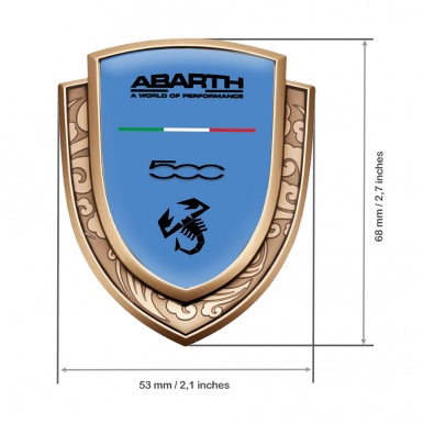 Fiat Abarth Emblem Self Adhesive Gold Ice Blue World Of Performance