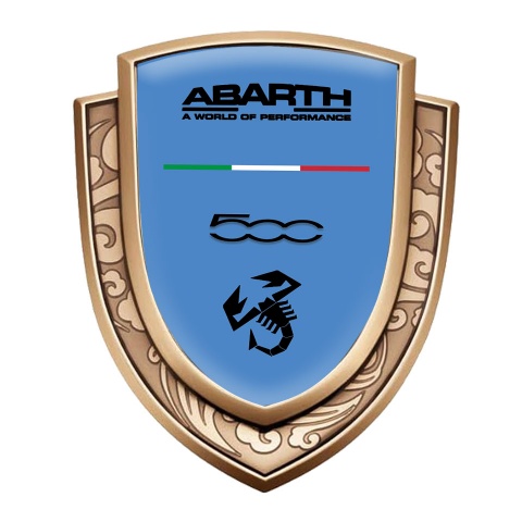 Fiat Abarth Emblem Self Adhesive Gold Ice Blue World Of Performance