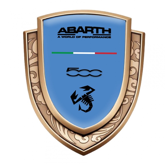 Fiat Abarth Emblem Self Adhesive Gold Ice Blue World Of Performance